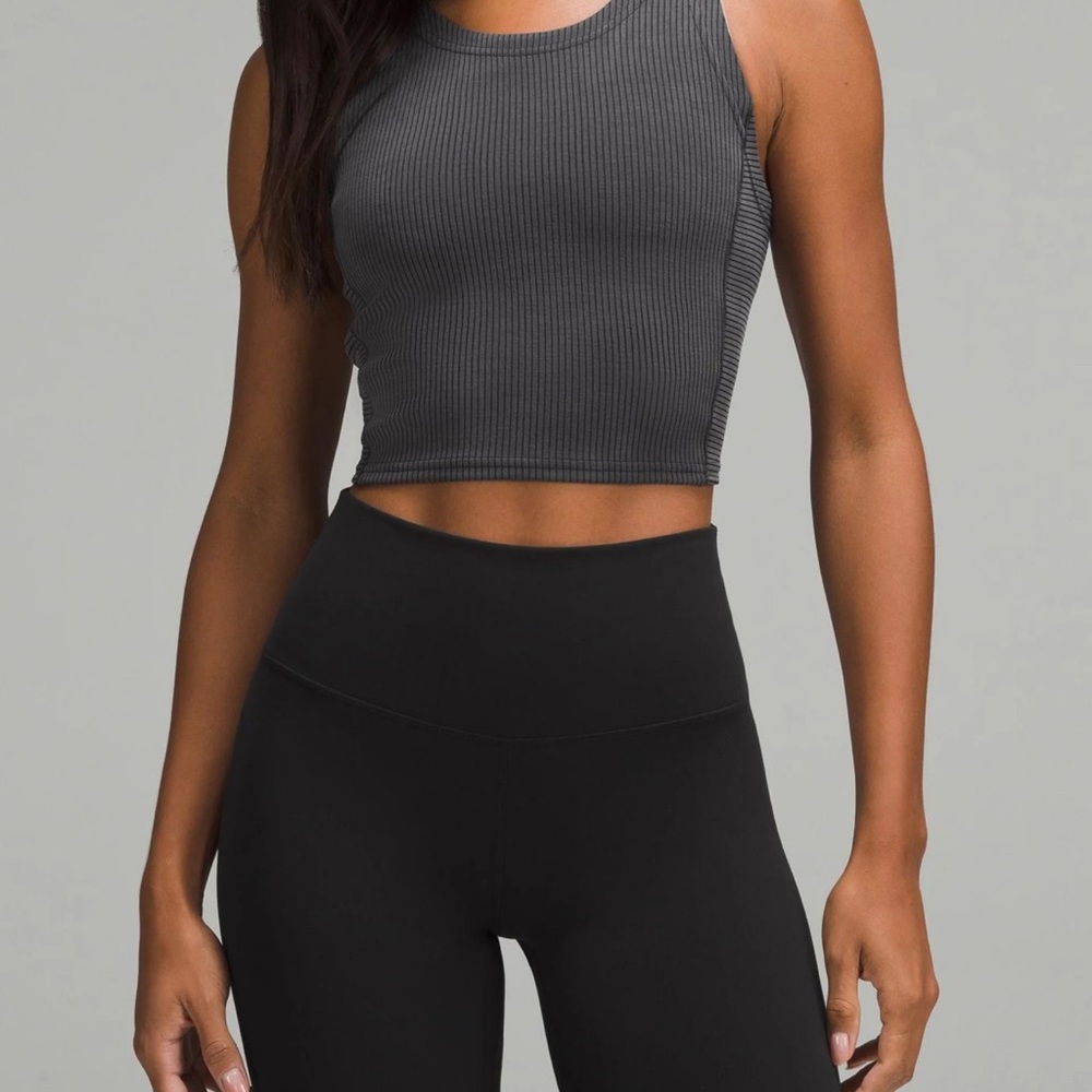 lululemon athletica Gray Ribbed Crop Top